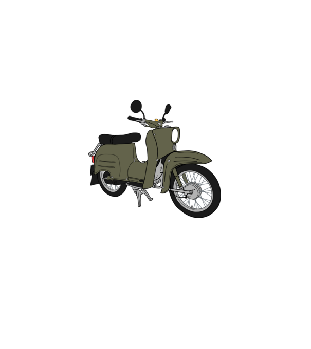 simson schwalbe minta szürke pólón
