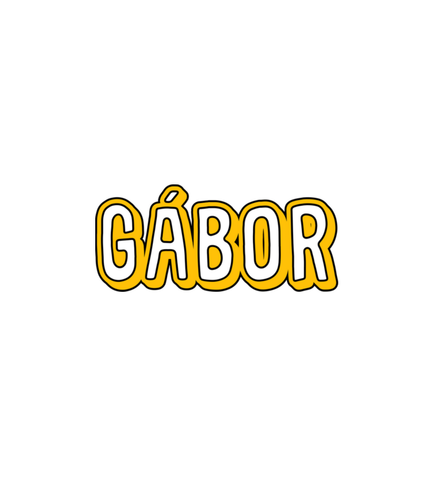 Gábor minta fekete pólón