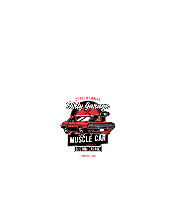 muscle car minta fehér pólón