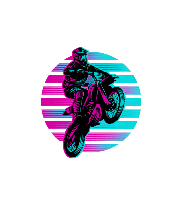 Motocross minta fehér pólón