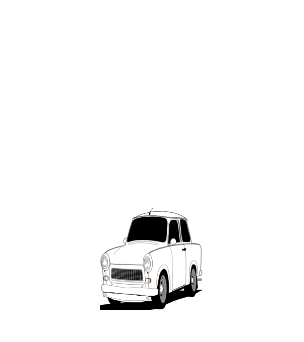 Trabant minta fehér pólón