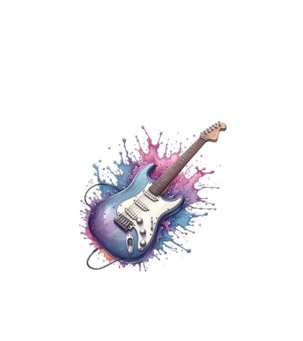gitár minta fehér pólón