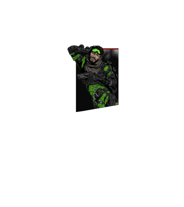 Apex Legend Mirage minta fehér pólón