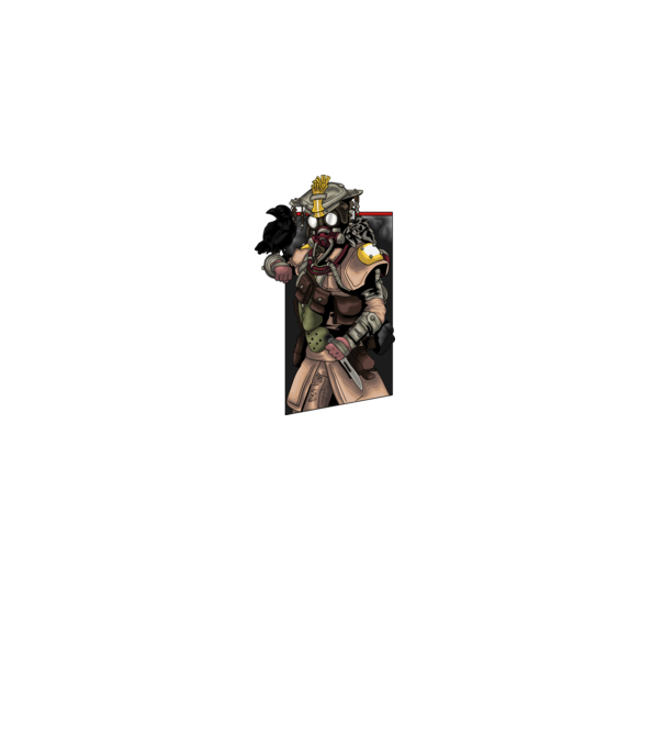 Apex Legends Bloodhound minta fehér pólón