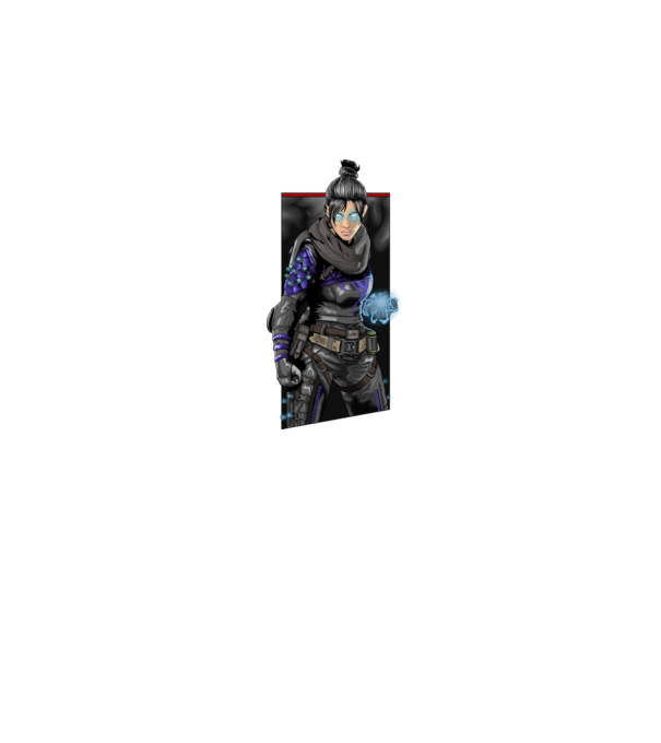 Apex Legends Wraith minta szürke pólón