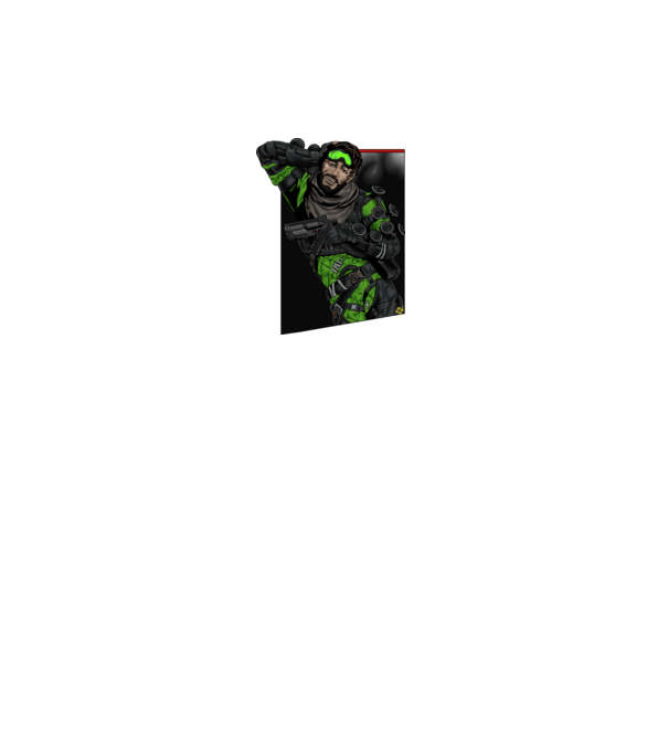 Apex Legend Mirage minta fehér pólón