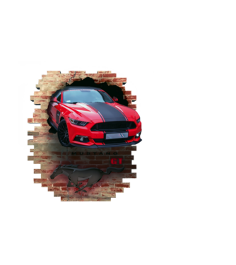 Mustang GT  minta világoskék pólón
