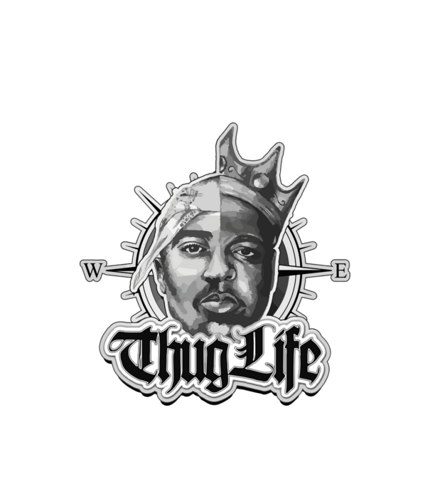 Tupac és Biggie minta fehér pólón