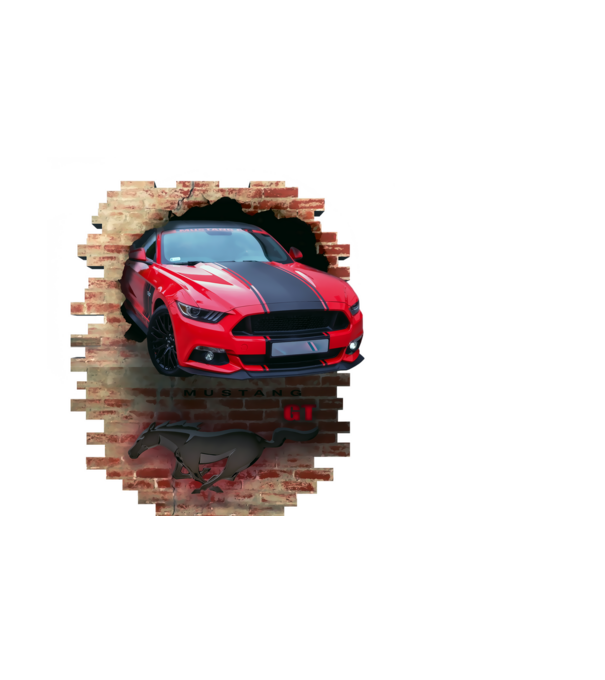 Mustang GT minta világoskék pólón