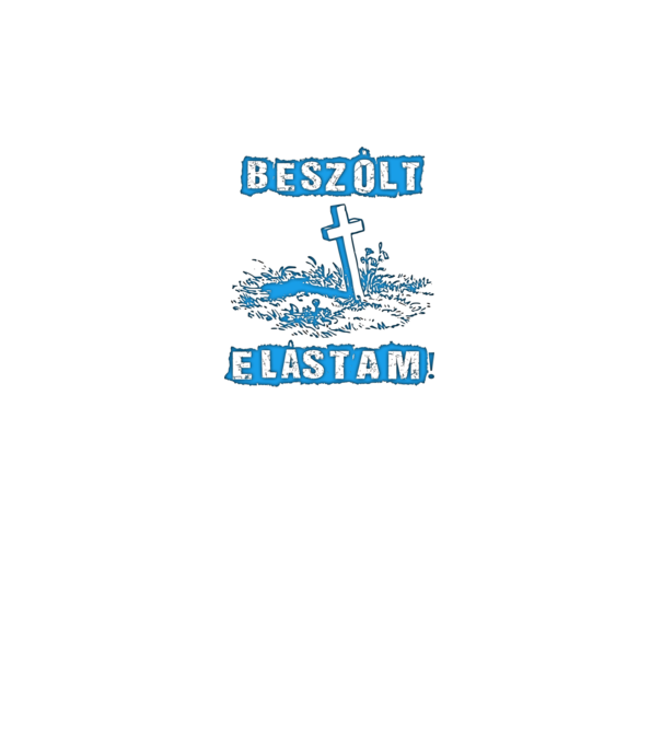 Beszólt elástam Kék minta fekete pólón