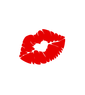 Kiss csók szíves színezhető minta fehér pólón