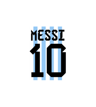 Lionel Messi 10 mez minta fehér pólón