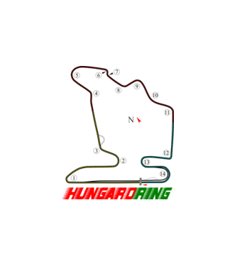 Hungaroring forma 1 pálya minta fehér pólón