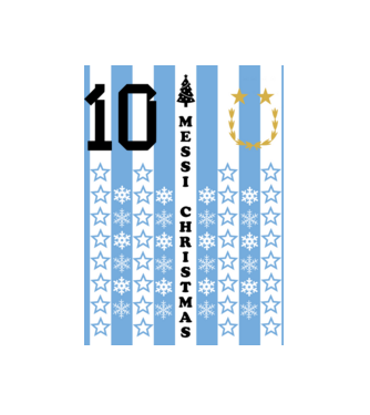 Messi Christmas minta fehér pólón