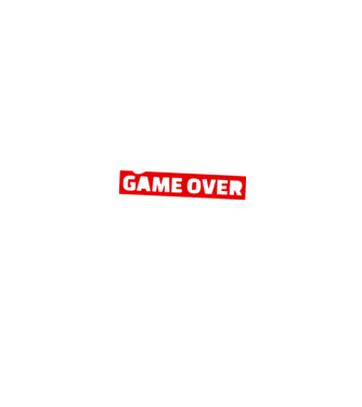 Game Over legénybúcsú színezhető minta fekete pólón