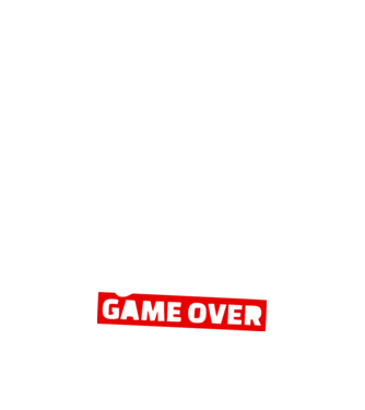 Game Over legénybúcsú színezhető minta fekete pólón