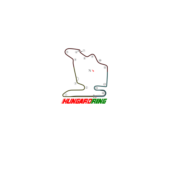 Hungaroring forma 1 pálya minta homokszín pólón