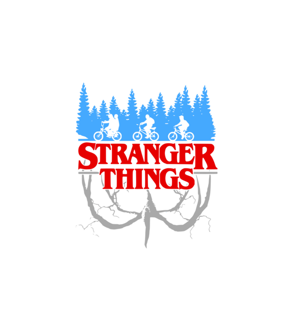 Stranger things színezhető minta fehér pólón