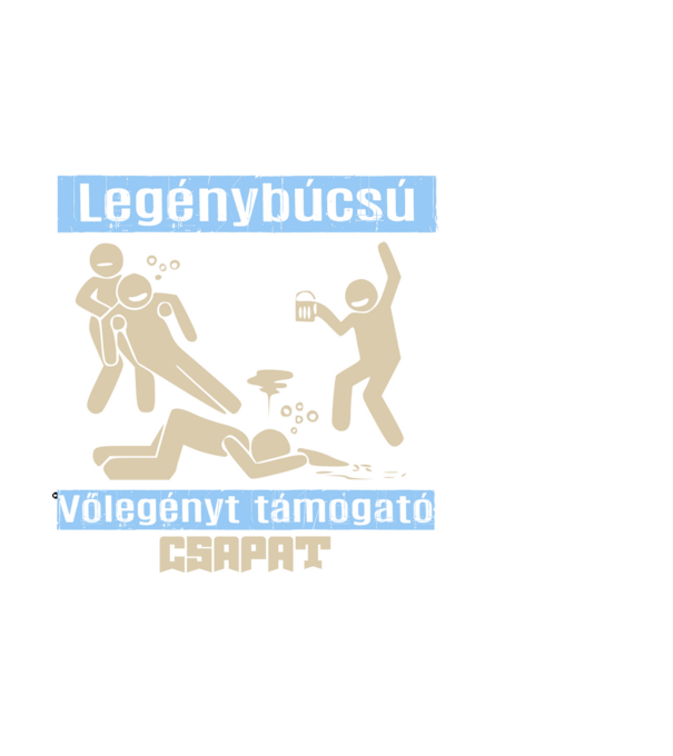 Legénybúcsú vőlegényt támogató csapat minta fekete pólón