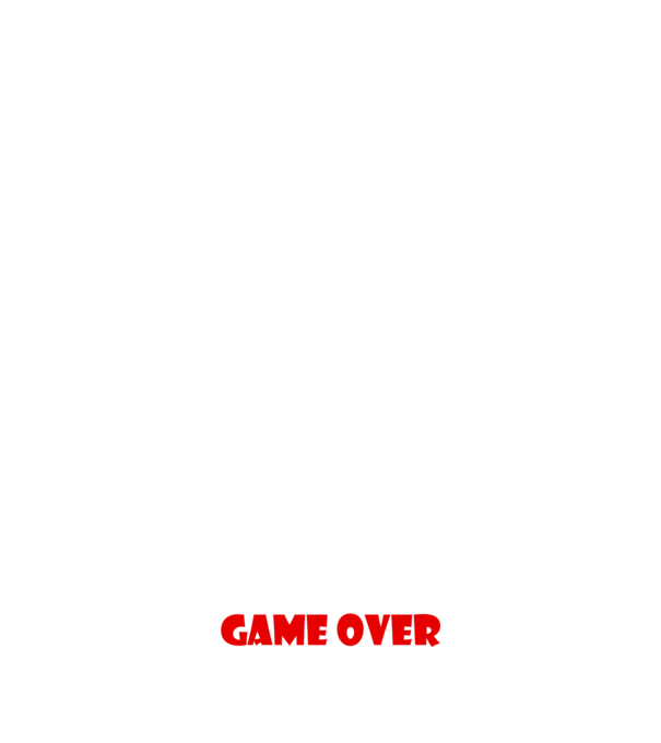 Game over színezhető minta fehér pólón