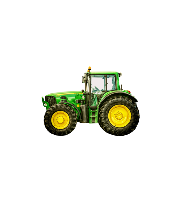 Traktor minta fehér pólón