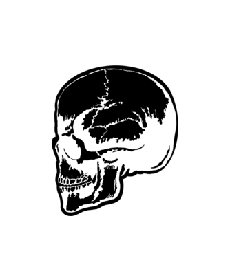 Black skull minta fehér pólón