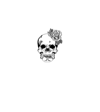 Skull Flower minta királykék pólón