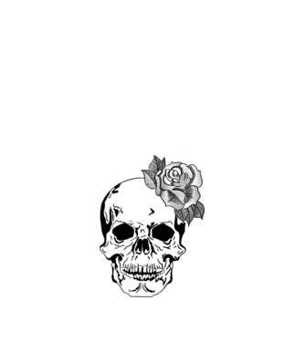 Skull Flower minta fehér pólón
