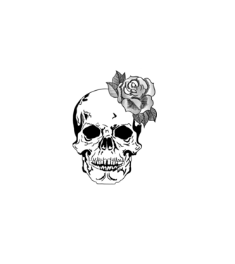 Skull Flower minta fehér pólón