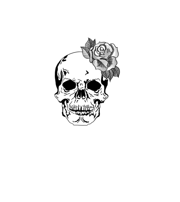 Skull Flower minta fehér pólón