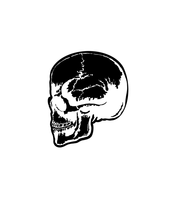 Black skull minta fehér pólón
