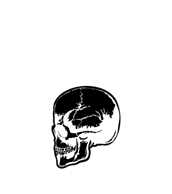 Black skull minta fehér pólón