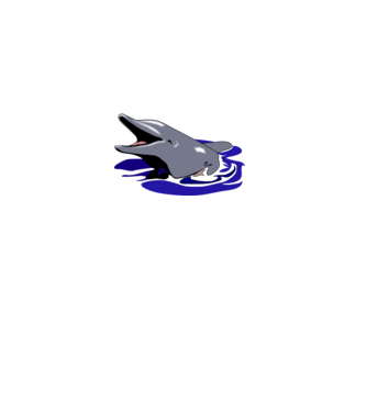 mosolygós delfin minta piros pólón