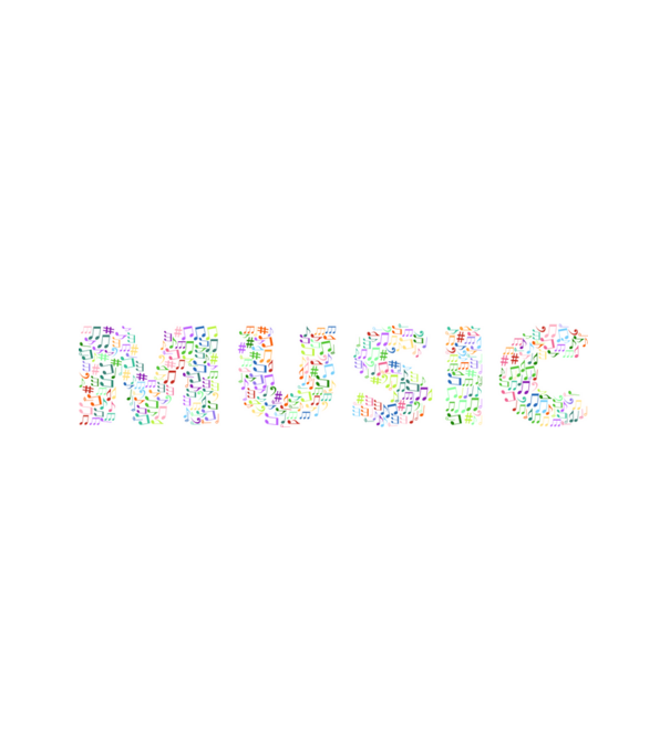 Zene Music felirat minta fehér pólón