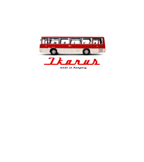 Ikarus 255 színezhető felirat minta fehér pólón