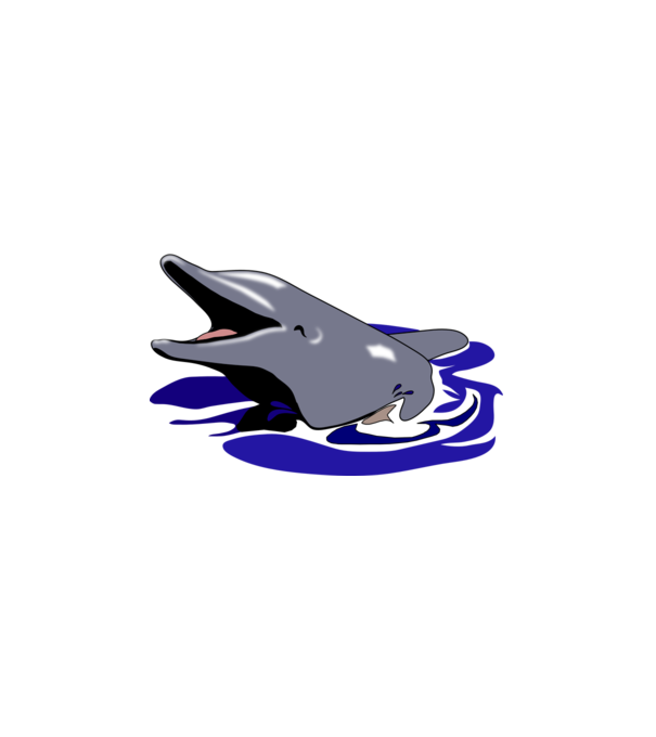 mosolygós delfin minta fehér pólón