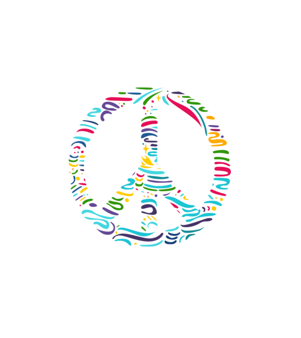 Peace béke jel minta fehér pólón