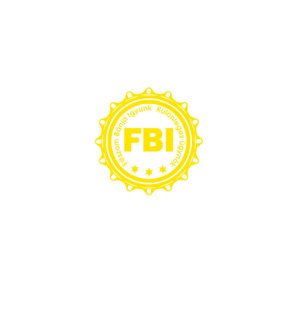 Színezhető felirat FBI Faszom Bánja Igyunk minta farmerkék pólón