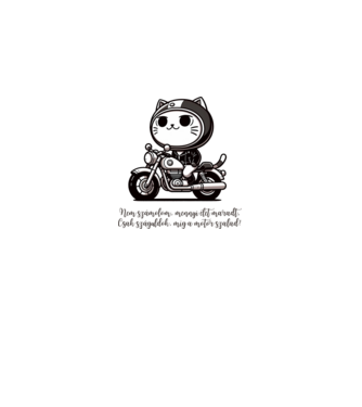 Motoros minta fehér pólón