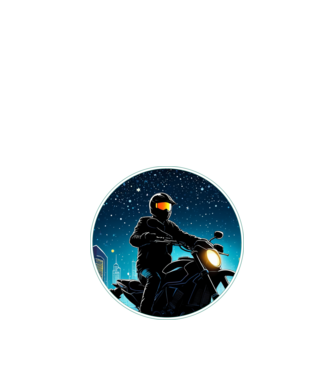 Motoros minta fekete pólón