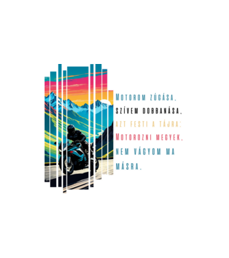Motoros minta fehér pólón