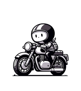 Motoros minta fehér pólón