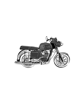 MZ TS 125 minta fehér pólón