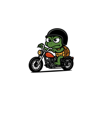 Motoros teknős minta fehér pólón
