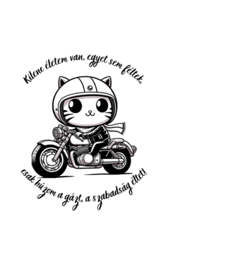 Motoros minta fehér pólón