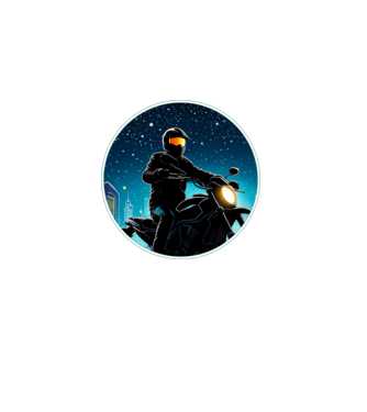 Motoros minta fekete pólón