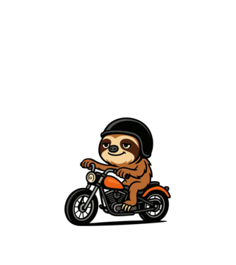 Motoros lajhár minta fehér pólón