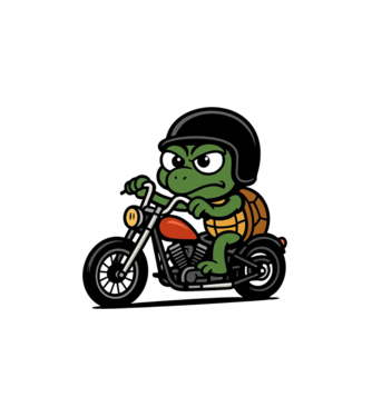 Motoros teknős minta fehér pólón