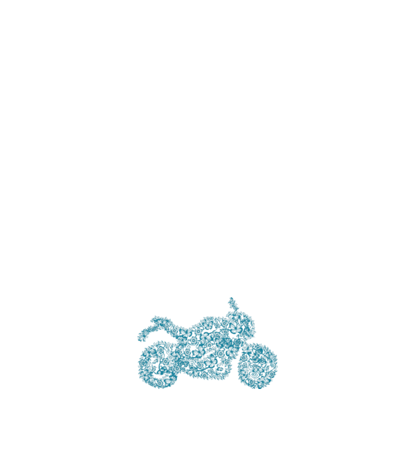 Kék virágos motor minta sötétkék pólón