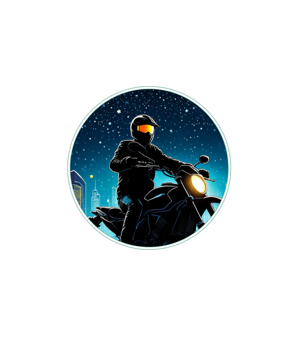 Motoros minta fehér pólón